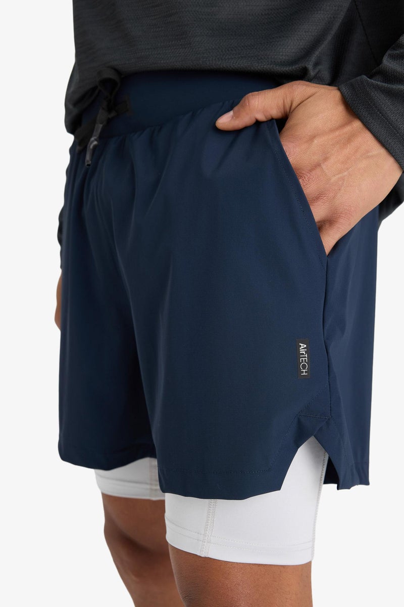 DeFacto Blue Man DeFactoFit Slim Fit Sports Crop Shorts Casual - Image 5